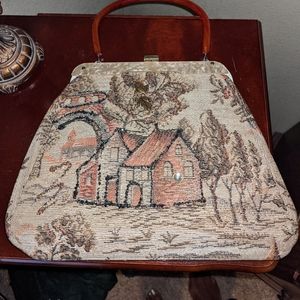 Vintage Embroidered Purse Beaded Handbag